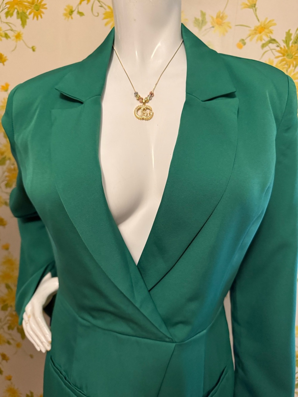 Emerald Green Blazer Dress size L - Picture 5 of 13